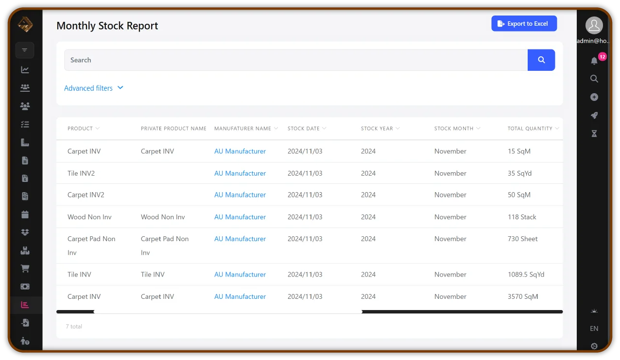 Inventory Management Dashboard